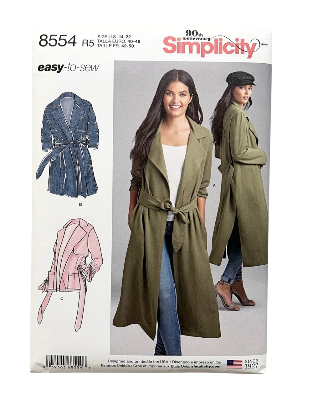 Simplicity 8554 Easy Misses Coat Jacket Pattern Sz 14-22